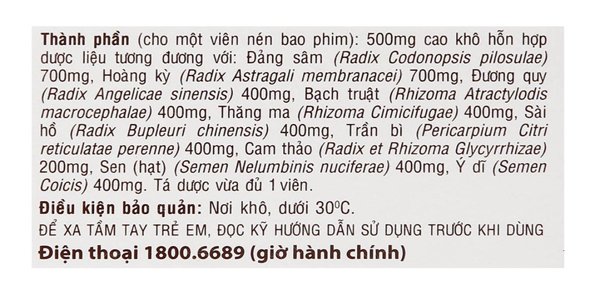 Thành phần và công dụng chính của Thuốc Trĩ Nhất Nhất